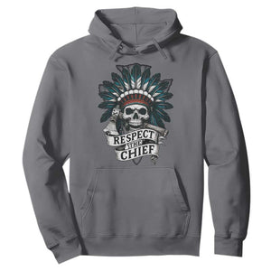 Native American Respect The Chief Hoodie Indian Tribal Skull Headdress TS11 Charcoal Print Your Wear