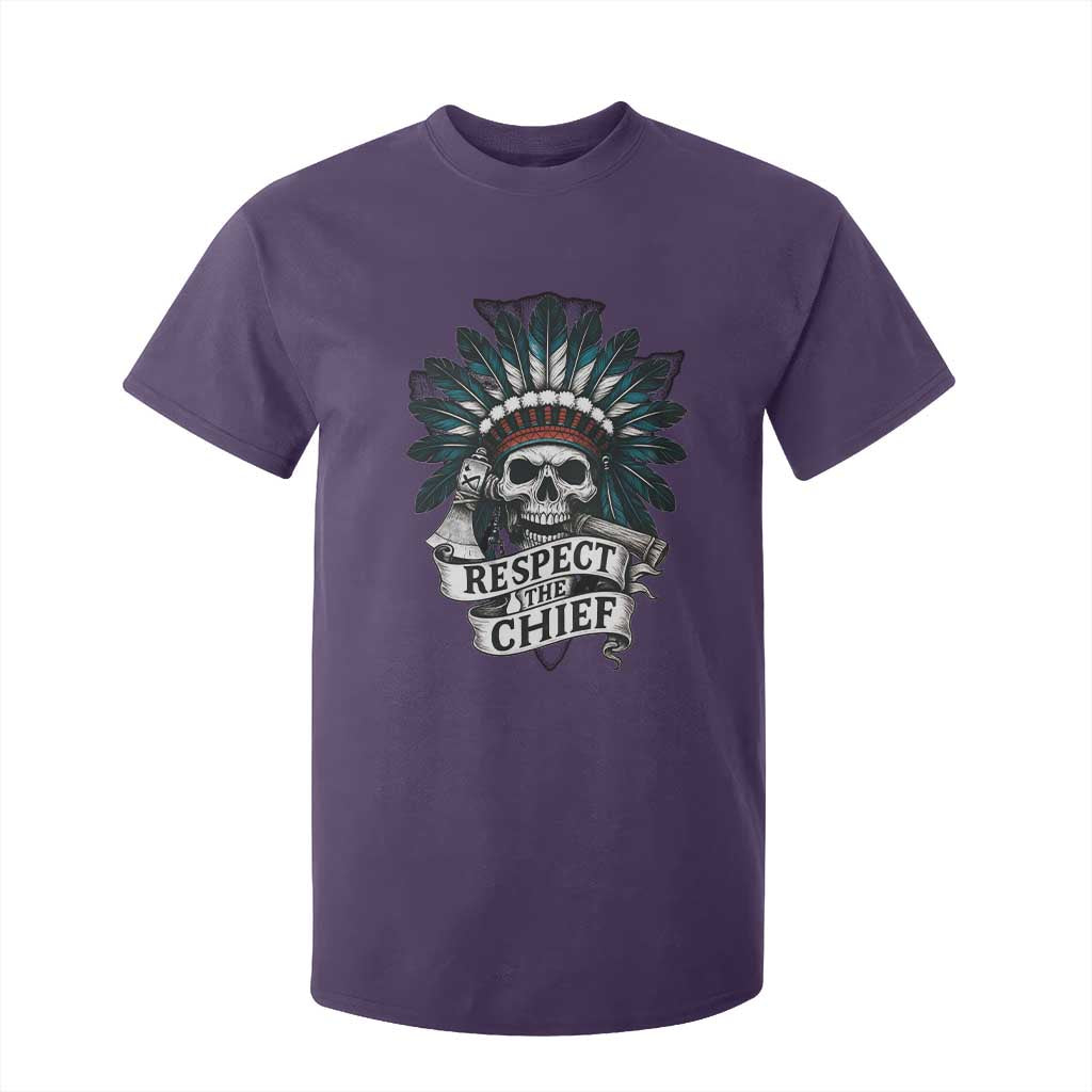 Native American Respect The Chief T Shirt For Kid Indian Tribal Skull Headdress TS11 Purple Print Your Wear