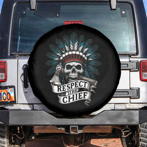 Native American Respect The Chief Spare Tire Cover Indian Tribal Skull Headdress TS11 No hole Black Print Your Wear