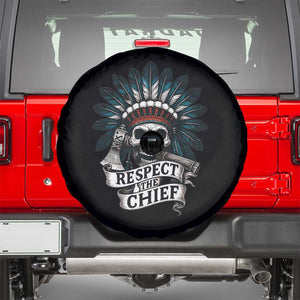 Native American Respect The Chief Spare Tire Cover Indian Tribal Skull Headdress TS11 Black Print Your Wear