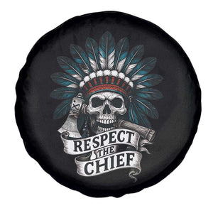 Native American Respect The Chief Spare Tire Cover Indian Tribal Skull Headdress TS11 Print Your Wear