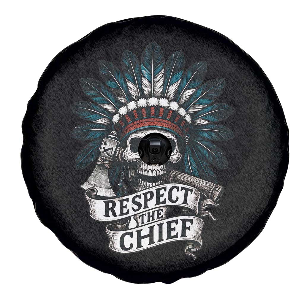 Native American Respect The Chief Spare Tire Cover Indian Tribal Skull Headdress TS11 Print Your Wear
