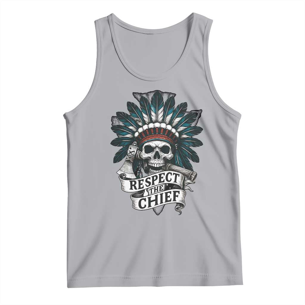 Native American Respect The Chief Tank Top Indian Tribal Skull Headdress TS11 Athletic Heather Print Your Wear