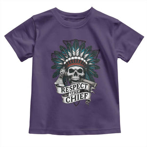 Native American Respect The Chief Toddler T Shirt Indian Tribal Skull Headdress TS11 Purple Print Your Wear