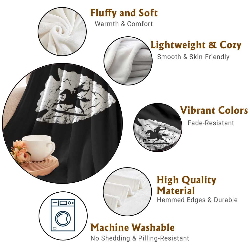 Arrowhead Hunter Indian Chief Relic Hunting Native American Throw Blanket TS11 Print Your Wear