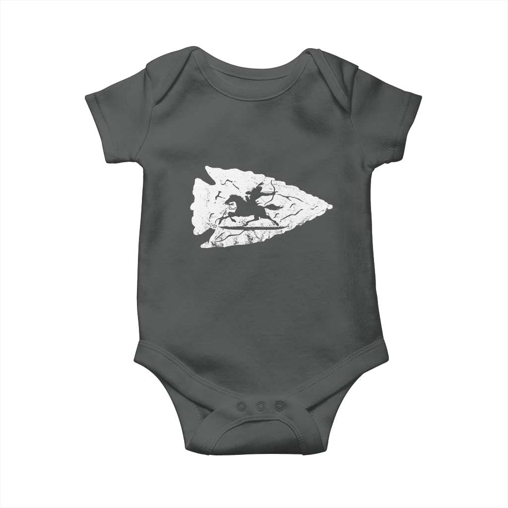 Arrowhead Hunter Indian Chief Relic Hunting Native American Baby Onesie TS11 Dark Heather Print Your Wear