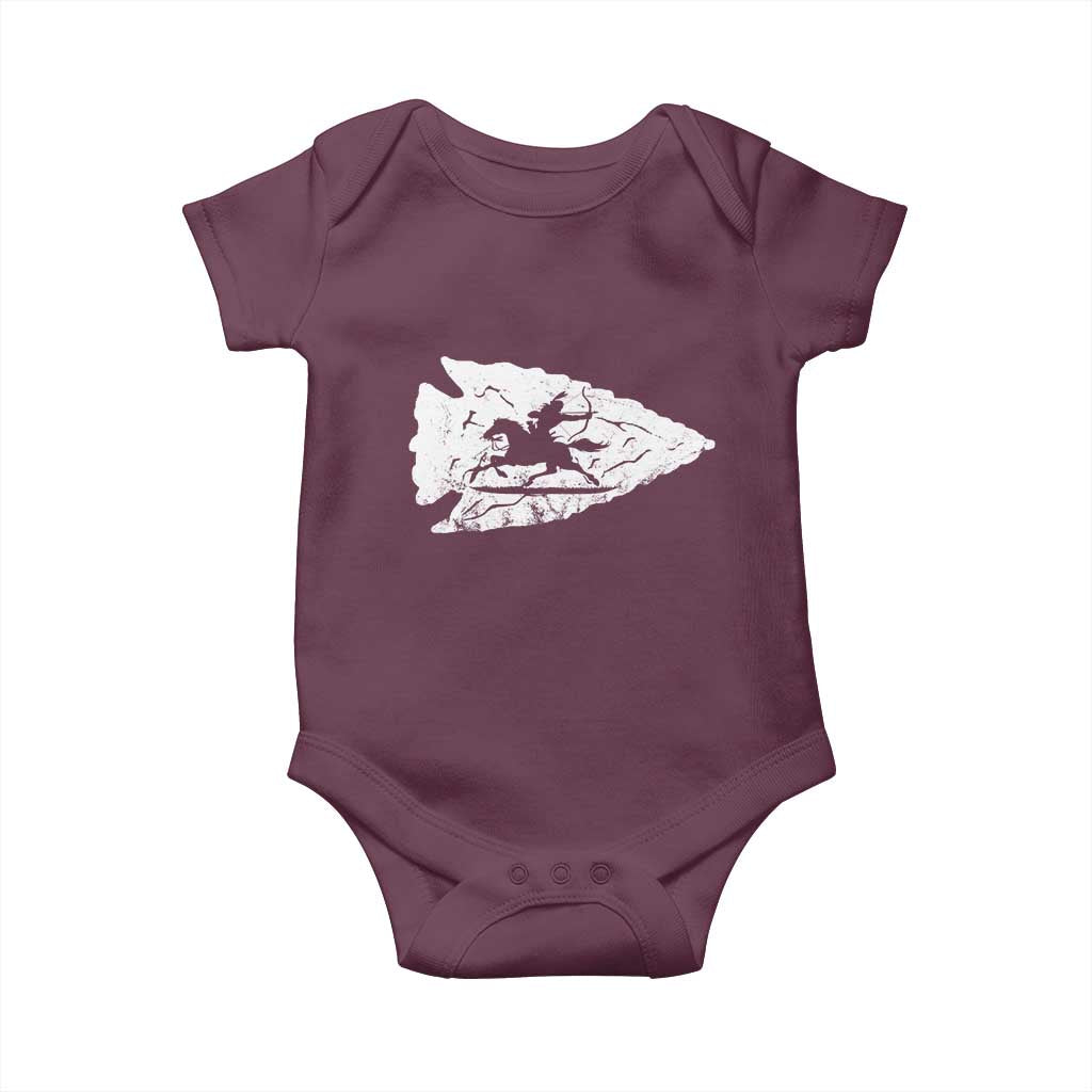 Arrowhead Hunter Indian Chief Relic Hunting Native American Baby Onesie TS11 Maroon Print Your Wear