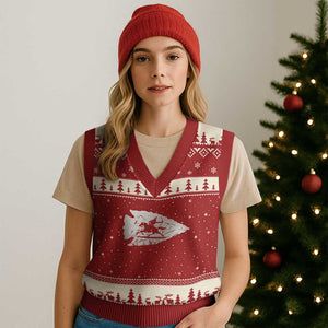Arrowhead Hunter Indian Chief Relic Hunting Native American V-Neck Knit Sweater Vest TS11 Red Beige Print Your Wear