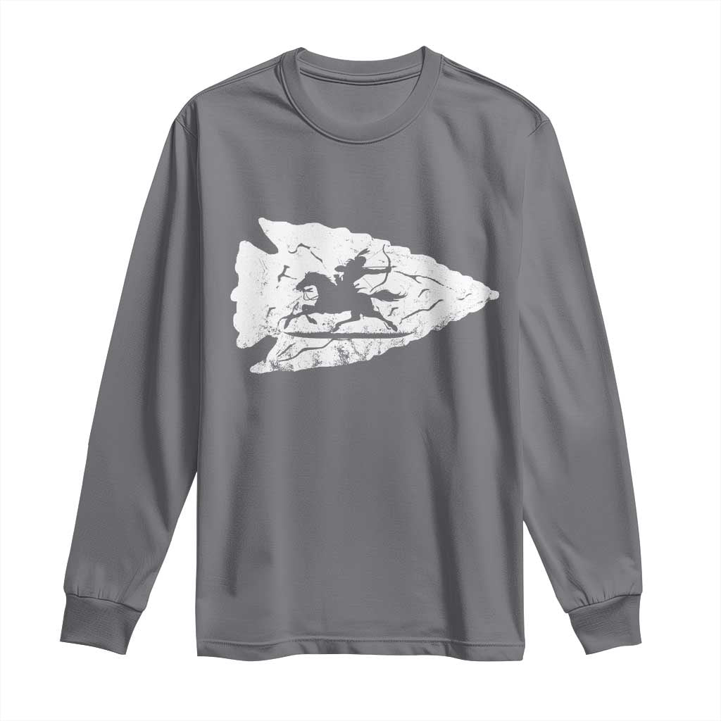 Arrowhead Hunter Indian Chief Relic Hunting Native American Long Sleeve Shirt TS11 Charcoal Print Your Wear