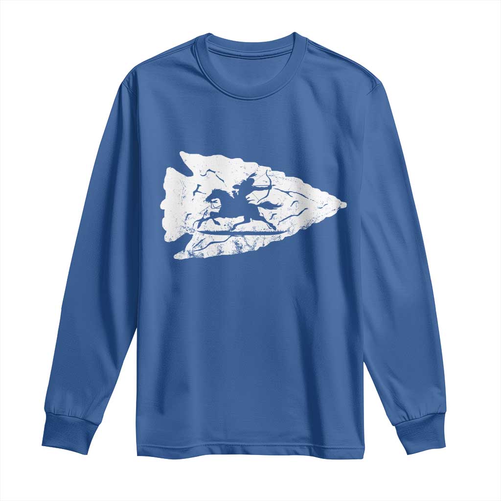 Arrowhead Hunter Indian Chief Relic Hunting Native American Long Sleeve Shirt TS11 Royal Blue Print Your Wear