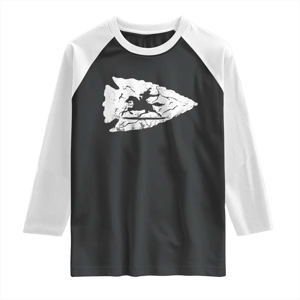 Arrowhead Hunter Indian Chief Relic Hunting Native American Raglan Shirt TS11 Black White Print Your Wear