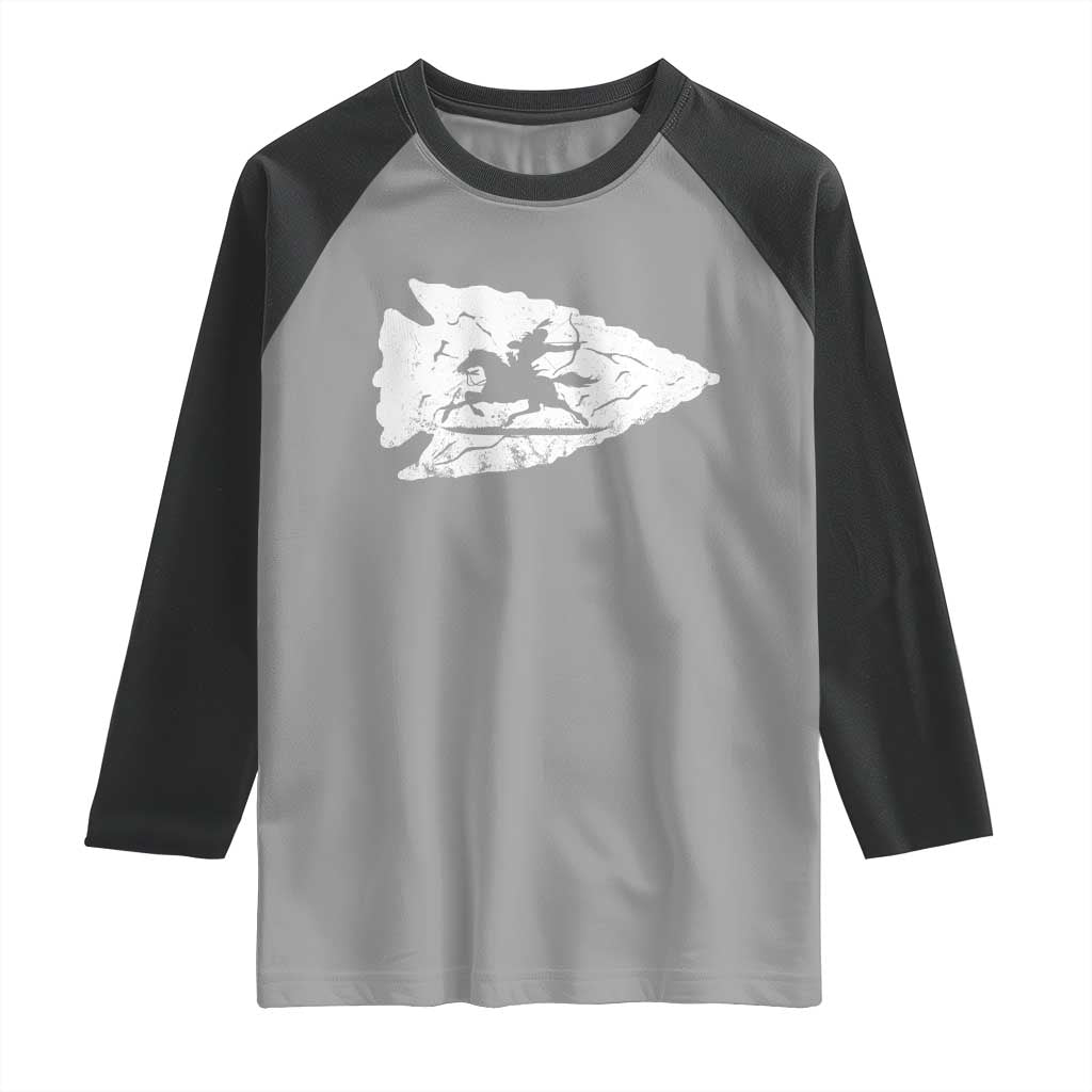 Arrowhead Hunter Indian Chief Relic Hunting Native American Raglan Shirt TS11 Sport Gray Black Print Your Wear
