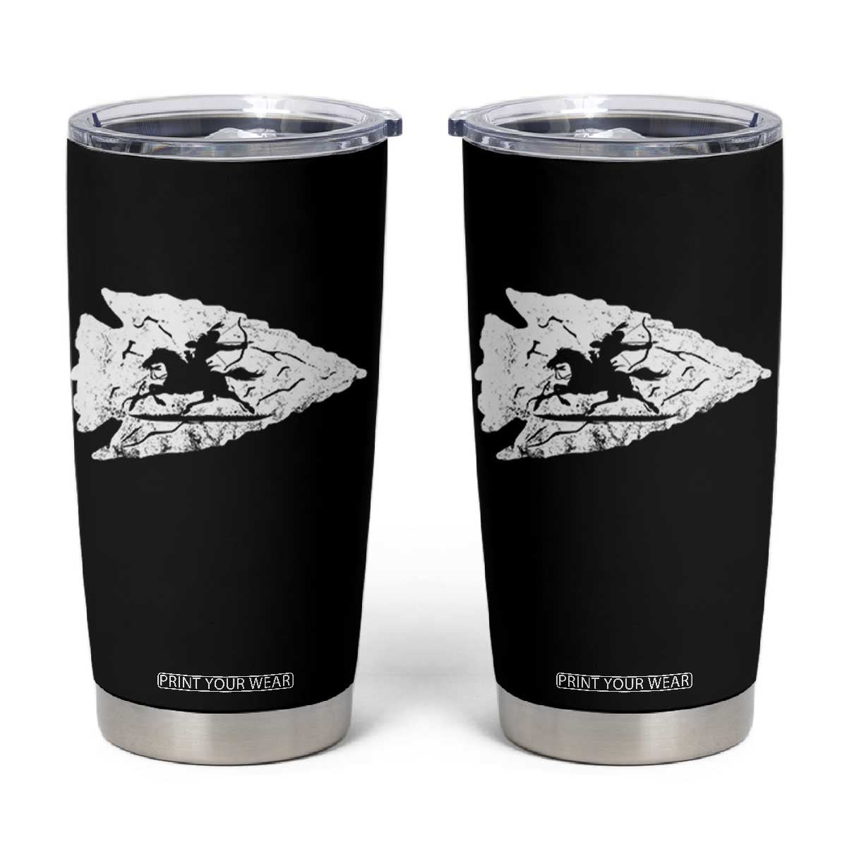 Arrowhead Hunter Indian Chief Relic Hunting Native American Tumbler Cup TS11 Black Print Your Wear