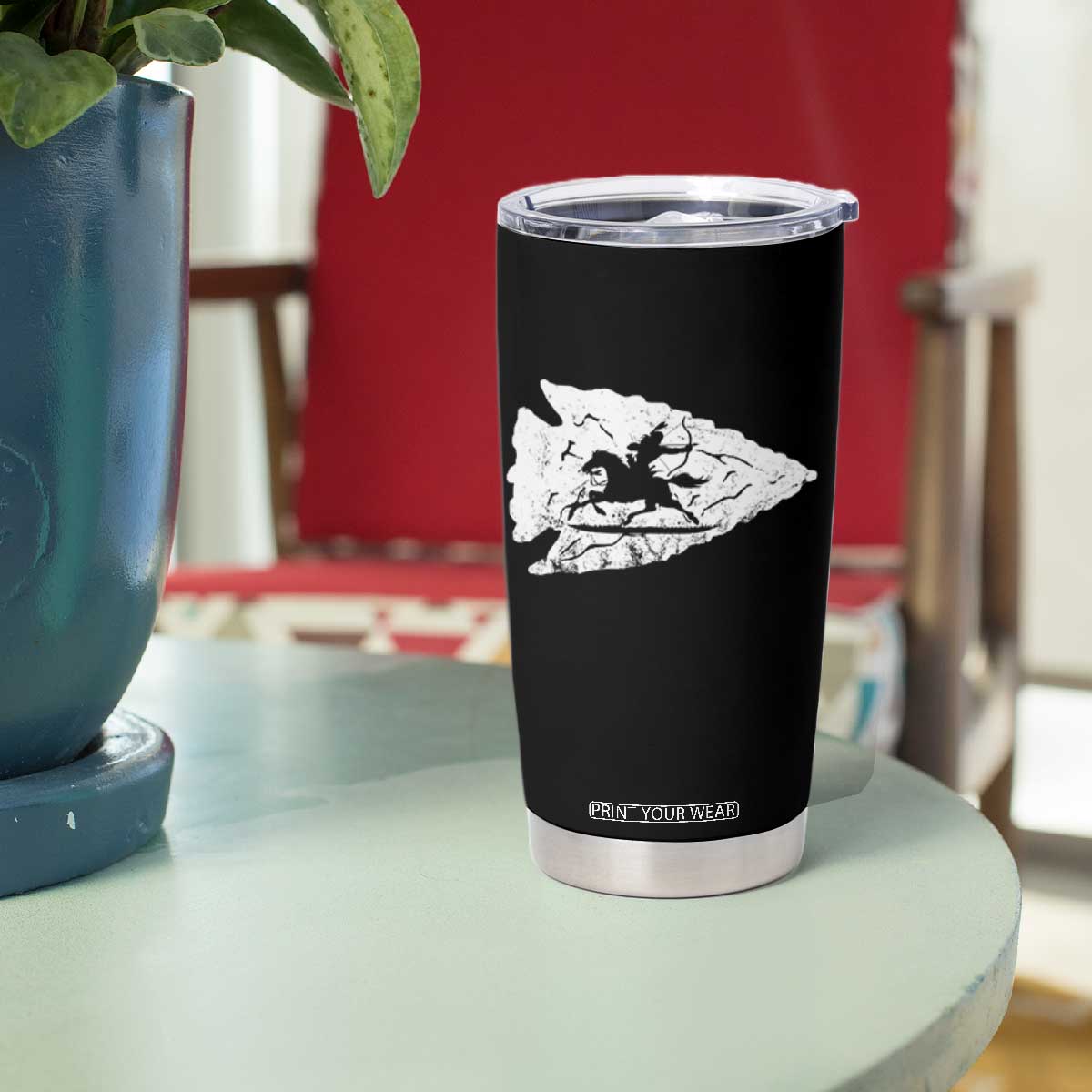 Arrowhead Hunter Indian Chief Relic Hunting Native American Tumbler Cup TS11 Print Your Wear