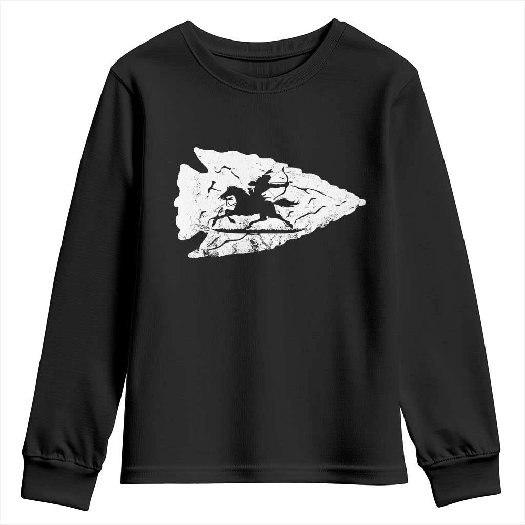 Arrowhead Hunter Indian Chief Relic Hunting Native American Youth Sweatshirt TS11 Black Print Your Wear
