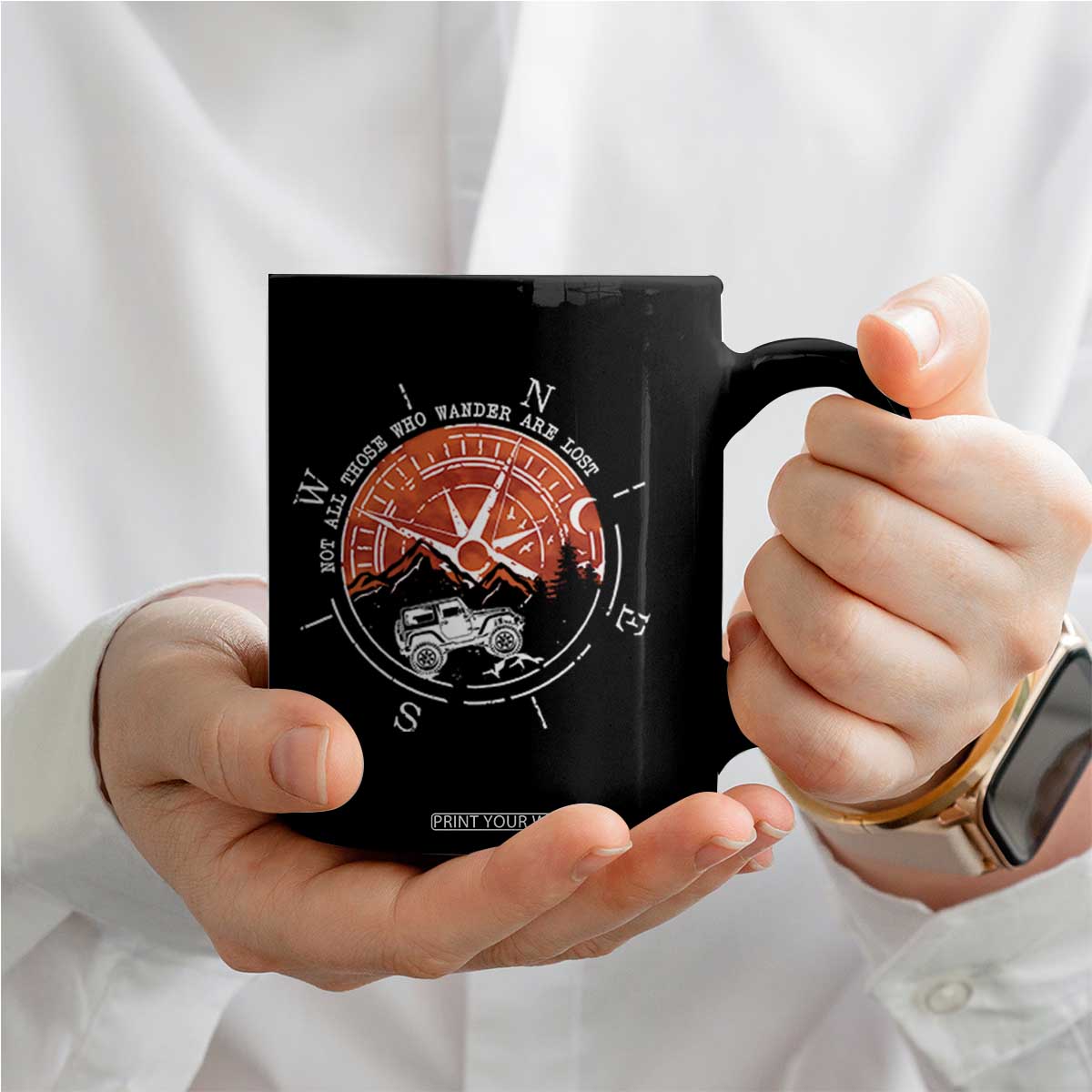 Not All Those Who Wander Are Lost Coffee Mug Compass Off Road Car TS11 Print Your Wear