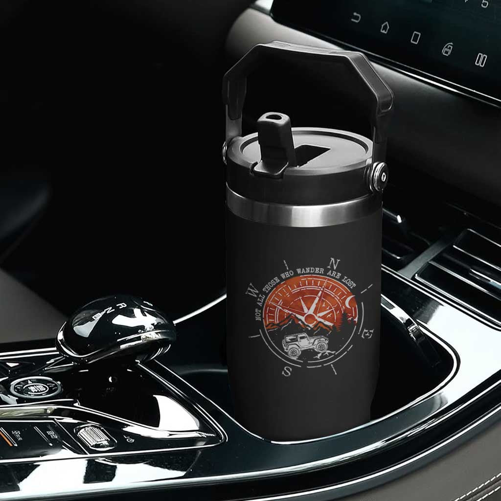Not All Those Who Wander Are Lost Flip Straw Tumbler Compass Off Road Car TS11 Print Your Wear