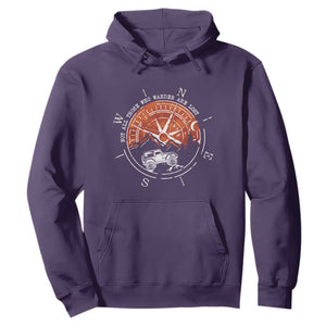 Not All Those Who Wander Are Lost Hoodie Compass Off Road Car TS11 Purple Print Your Wear