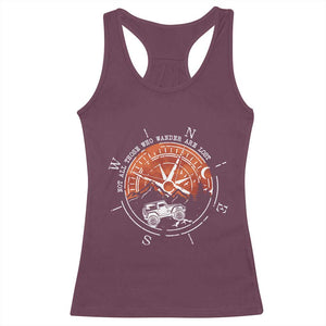 Not All Those Who Wander Are Lost Racerback Tank Top Compass Off Road Car TS11 Maroon Print Your Wear