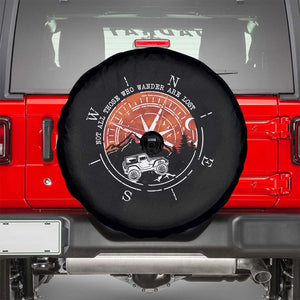 Not All Those Who Wander Are Lost Spare Tire Cover Compass Off Road Car TS11 Black Print Your Wear