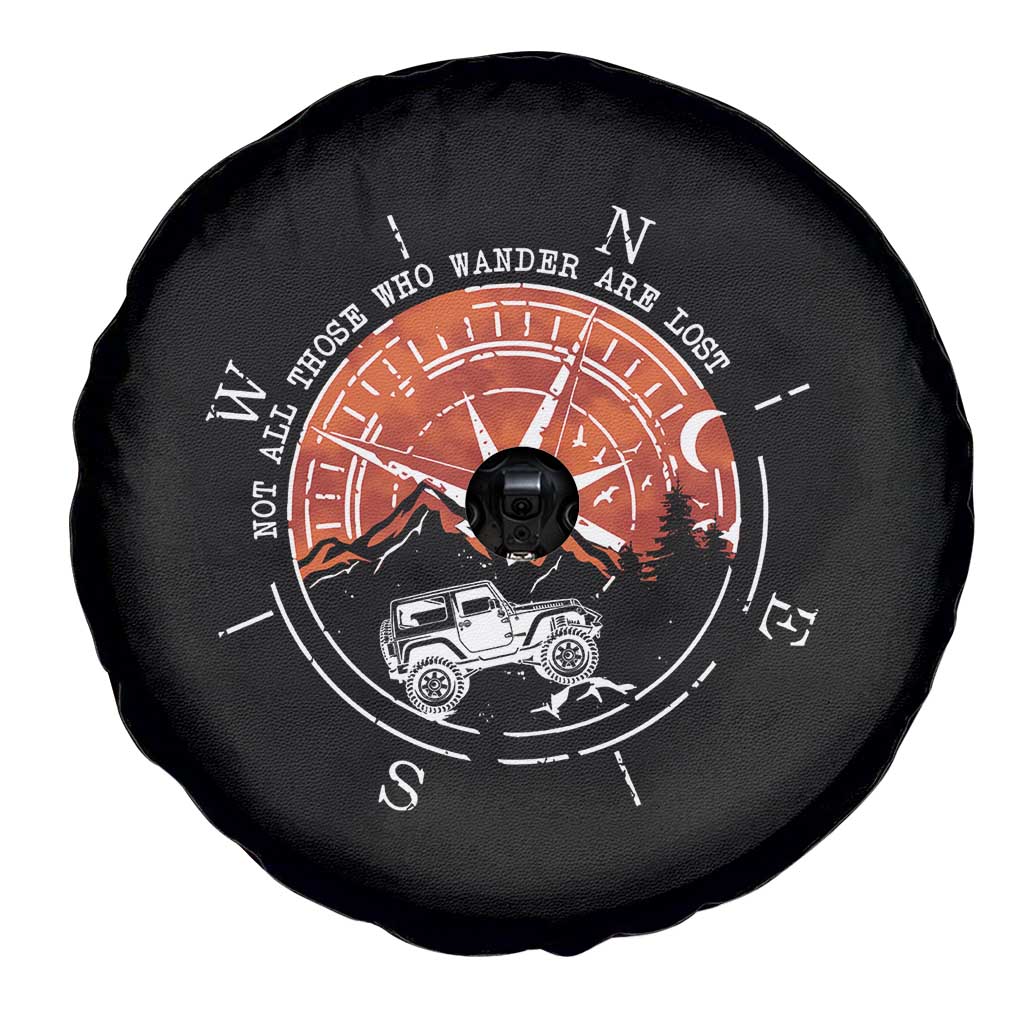 Not All Those Who Wander Are Lost Spare Tire Cover Compass Off Road Car TS11 Print Your Wear