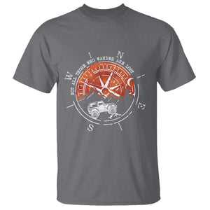 Not All Those Who Wander Are Lost T Shirt Compass Off Road Car TS11 Charcoal Print Your Wear
