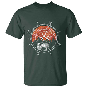 Not All Those Who Wander Are Lost T Shirt Compass Off Road Car TS11 Dark Forest Green Print Your Wear