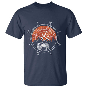 Not All Those Who Wander Are Lost T Shirt Compass Off Road Car TS11 Navy Print Your Wear