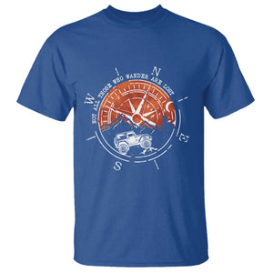 Not All Those Who Wander Are Lost T Shirt Compass Off Road Car TS11 Royal Blue Print Your Wear
