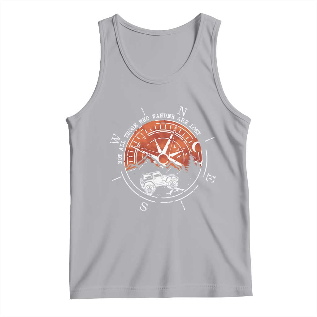 Not All Those Who Wander Are Lost Tank Top Compass Off Road Car TS11 Athletic Heather Print Your Wear