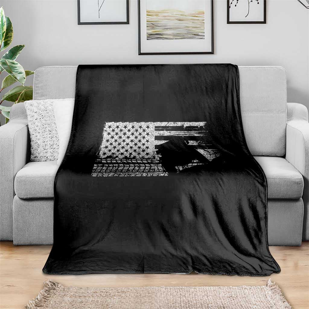 Off Road QUAD ATV Car Adventure Vintage American Flag Throw Blanket TS11 Print Your Wear