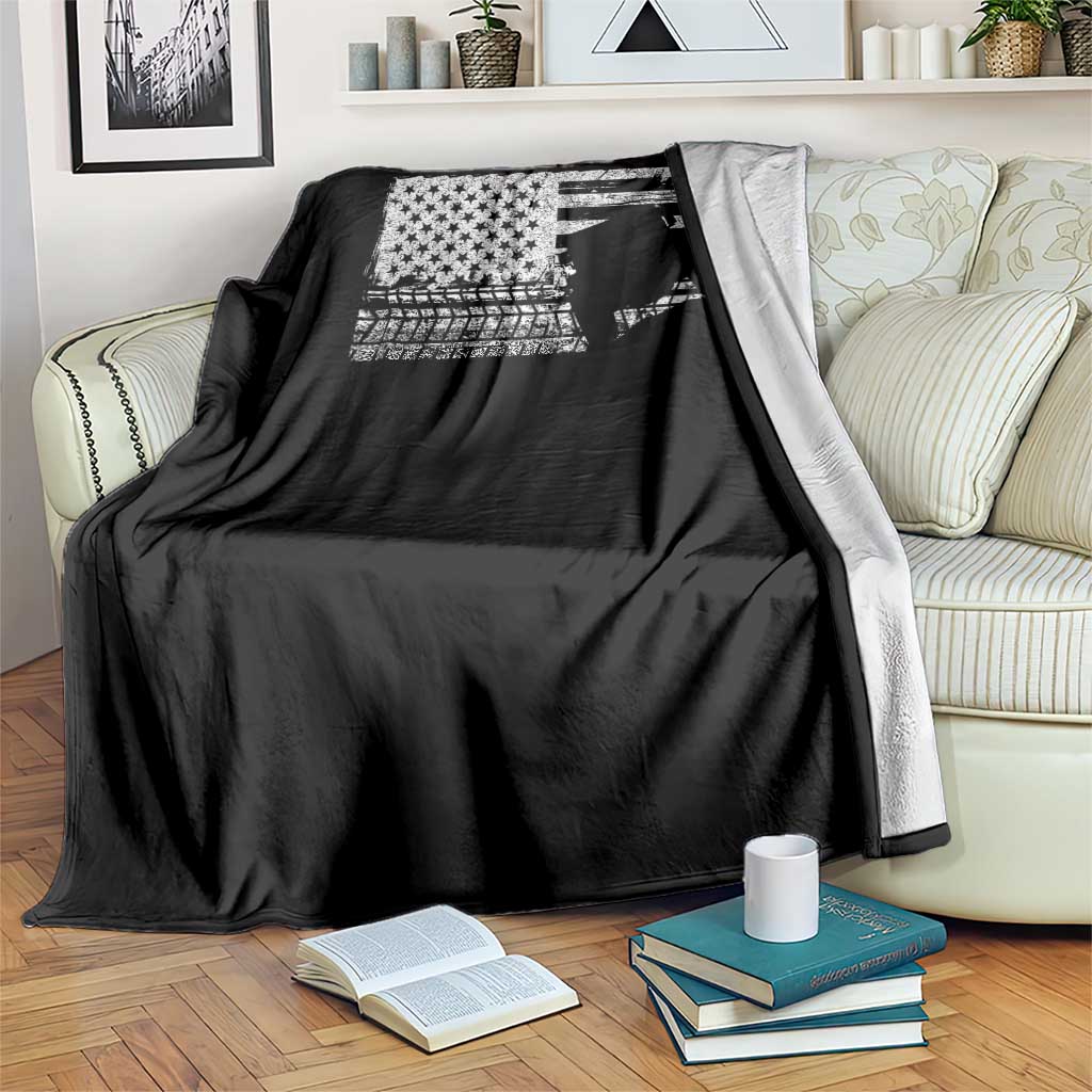 Off Road QUAD ATV Car Adventure Vintage American Flag Throw Blanket TS11 Print Your Wear