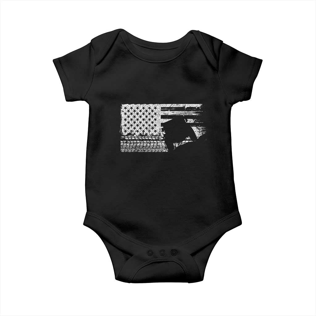Off Road QUAD ATV Car Adventure Vintage American Flag Baby Onesie TS11 Black Print Your Wear
