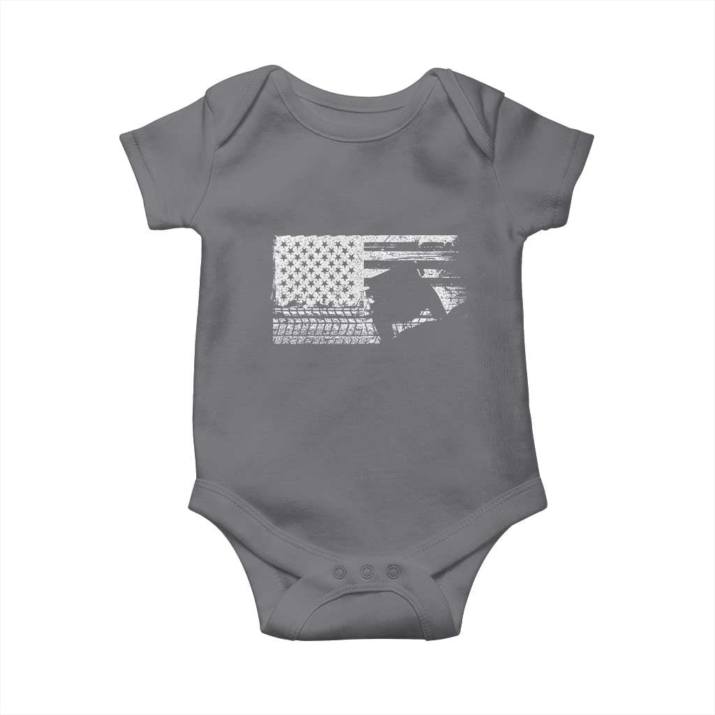 Off Road QUAD ATV Car Adventure Vintage American Flag Baby Onesie TS11 Charcoal Print Your Wear