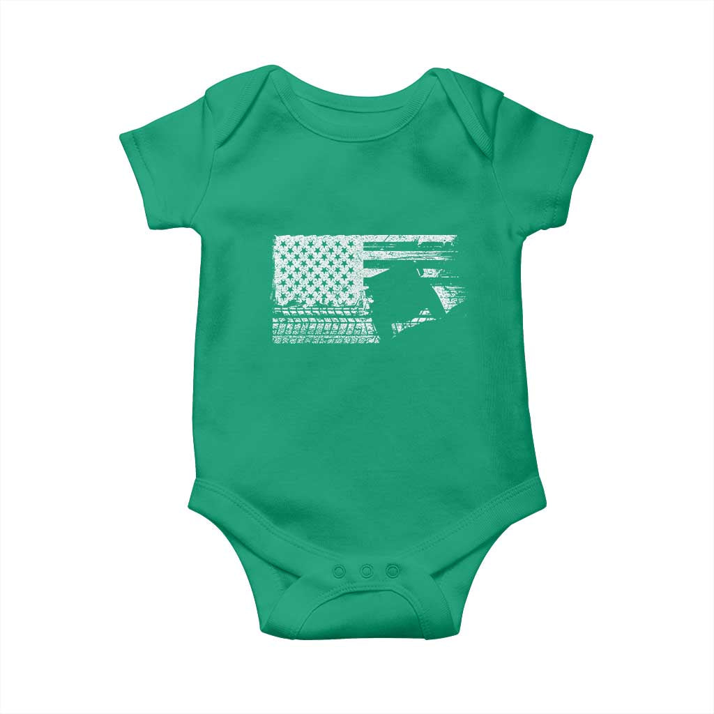 Off Road QUAD ATV Car Adventure Vintage American Flag Baby Onesie TS11 Irish Green Print Your Wear