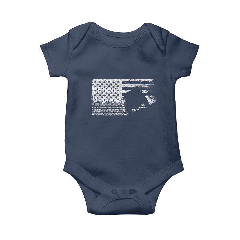 Off Road QUAD ATV Car Adventure Vintage American Flag Baby Onesie TS11 Navy Print Your Wear