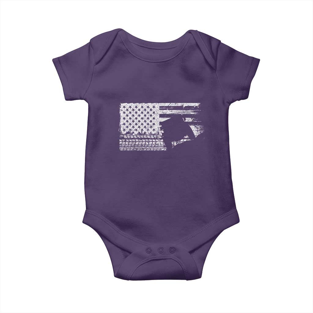 Off Road QUAD ATV Car Adventure Vintage American Flag Baby Onesie TS11 Purple Print Your Wear