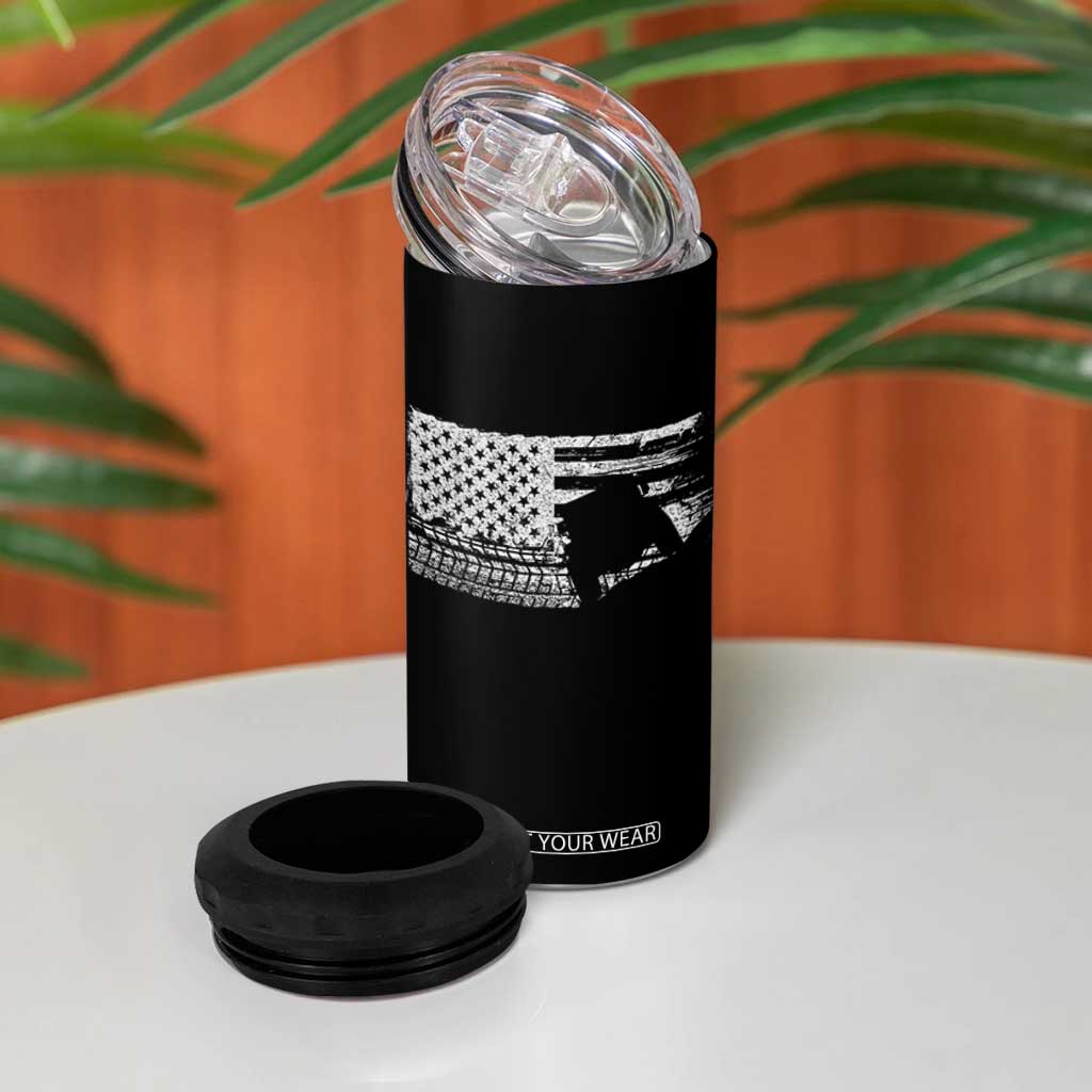 Off Road QUAD ATV Car Adventure Vintage American Flag 4 in 1 Can Cooler Tumbler TS11 Print Your Wear