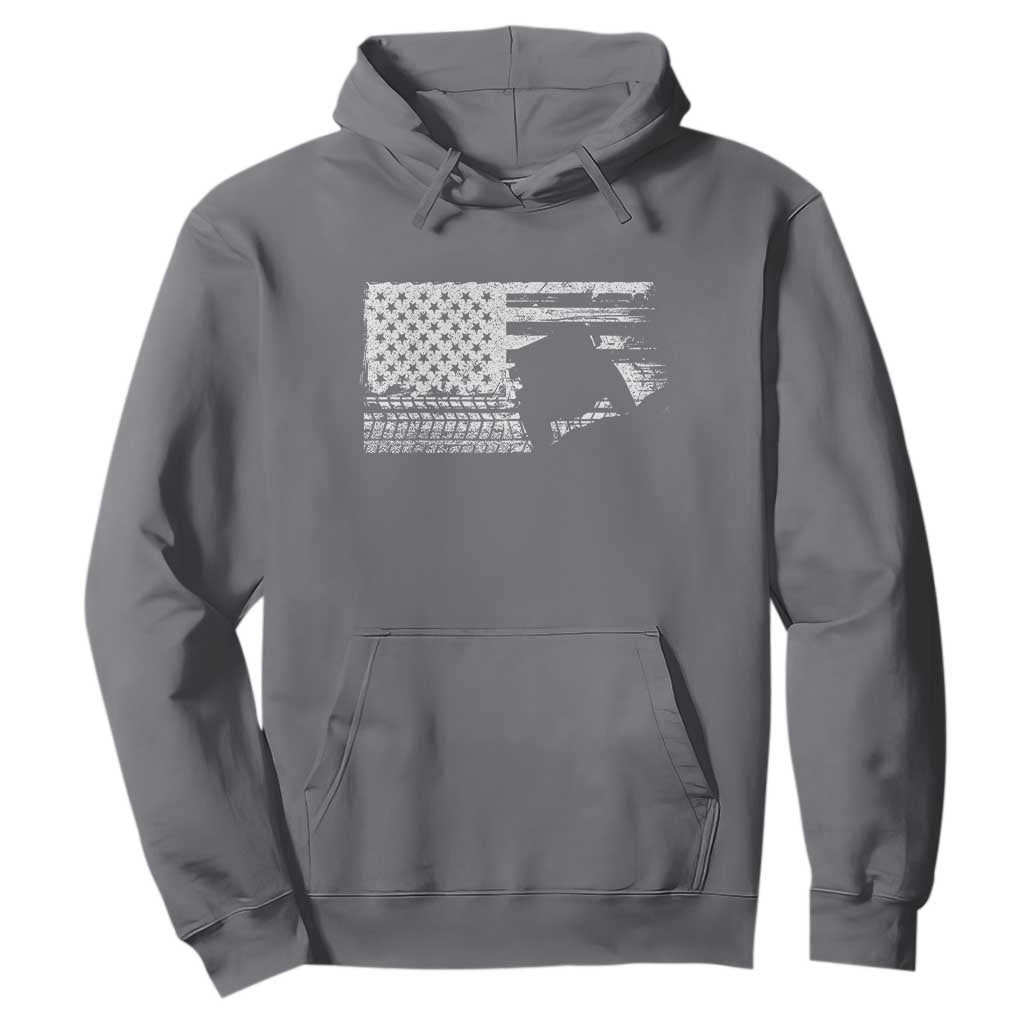Off Road Quad ATV Car Adventure Vintage American Flag Hoodie TS11 Charcoal Print Your Wear