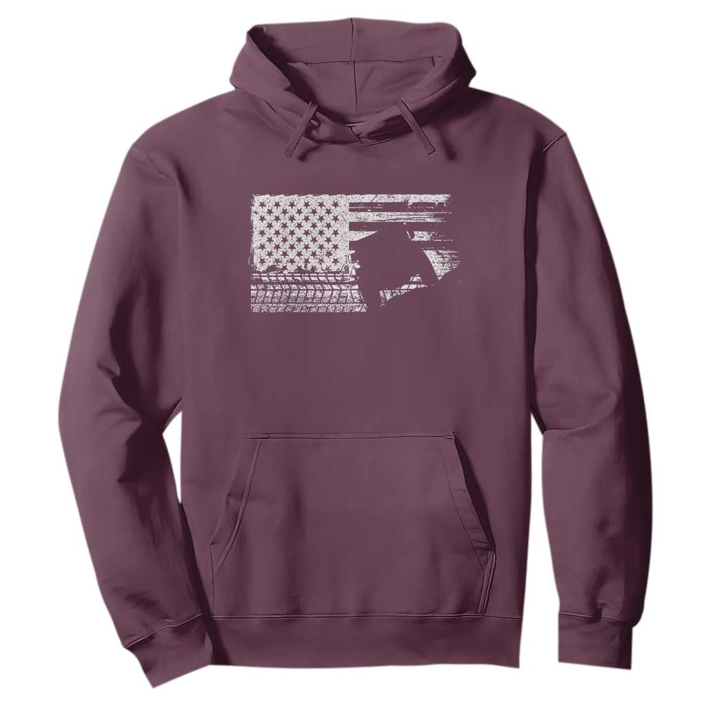 Off Road Quad ATV Car Adventure Vintage American Flag Hoodie TS11 Maroon Print Your Wear