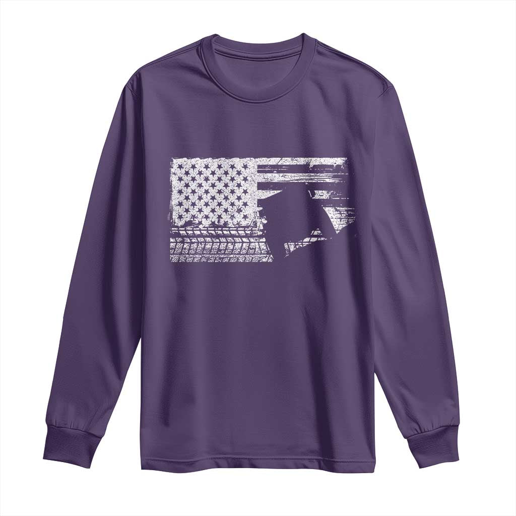 Off Road Quad ATV Car Adventure Vintage American Flag Long Sleeve Shirt TS11 Purple Print Your Wear