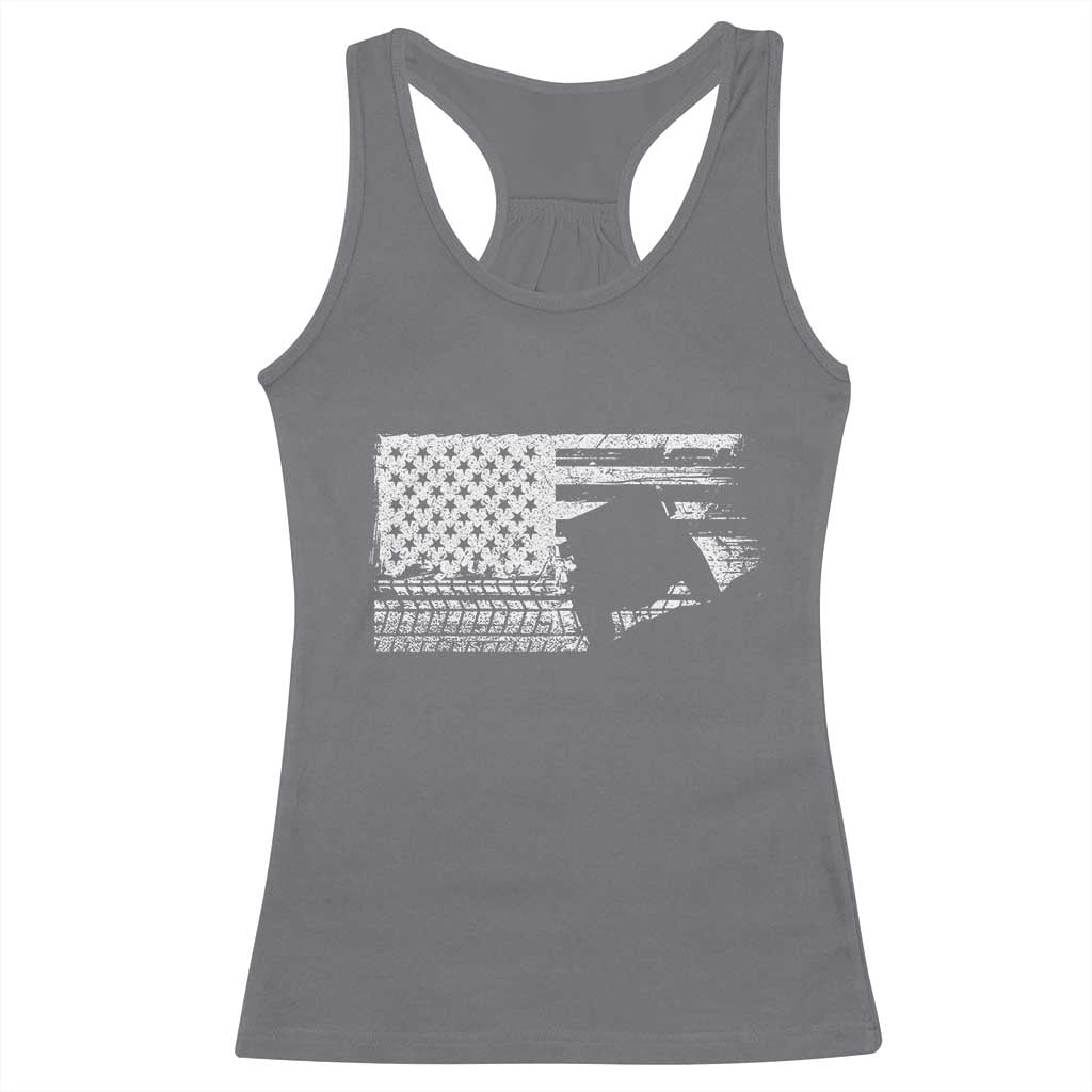 Off Road QUAD ATV Car Adventure Vintage American Flag Racerback Tank Top TS11 Charcoal Print Your Wear