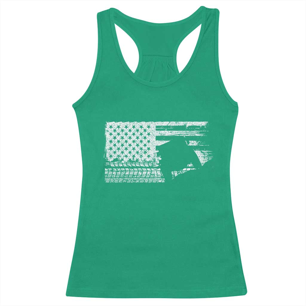 Off Road QUAD ATV Car Adventure Vintage American Flag Racerback Tank Top TS11 Irish Green Print Your Wear