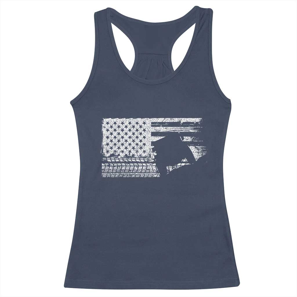 Off Road QUAD ATV Car Adventure Vintage American Flag Racerback Tank Top TS11 Navy Print Your Wear