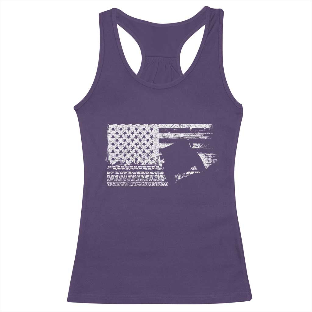 Off Road QUAD ATV Car Adventure Vintage American Flag Racerback Tank Top TS11 Purple Print Your Wear