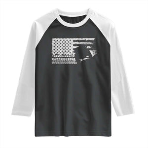 Off Road QUAD ATV Car Adventure Vintage American Flag Raglan Shirt TS11 Black White Print Your Wear