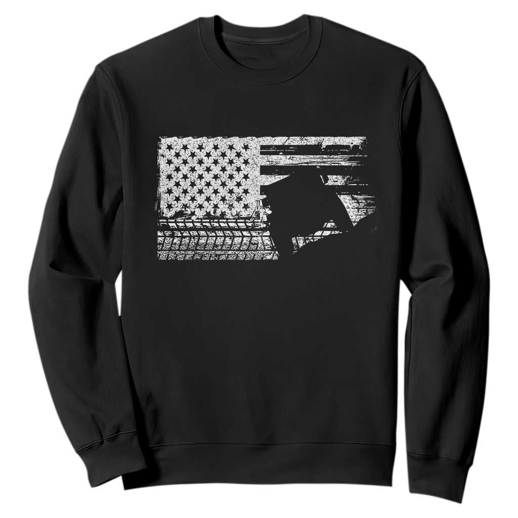 Off Road Quad ATV Car Adventure Vintage American Flag Sweatshirt TS11 Black Print Your Wear