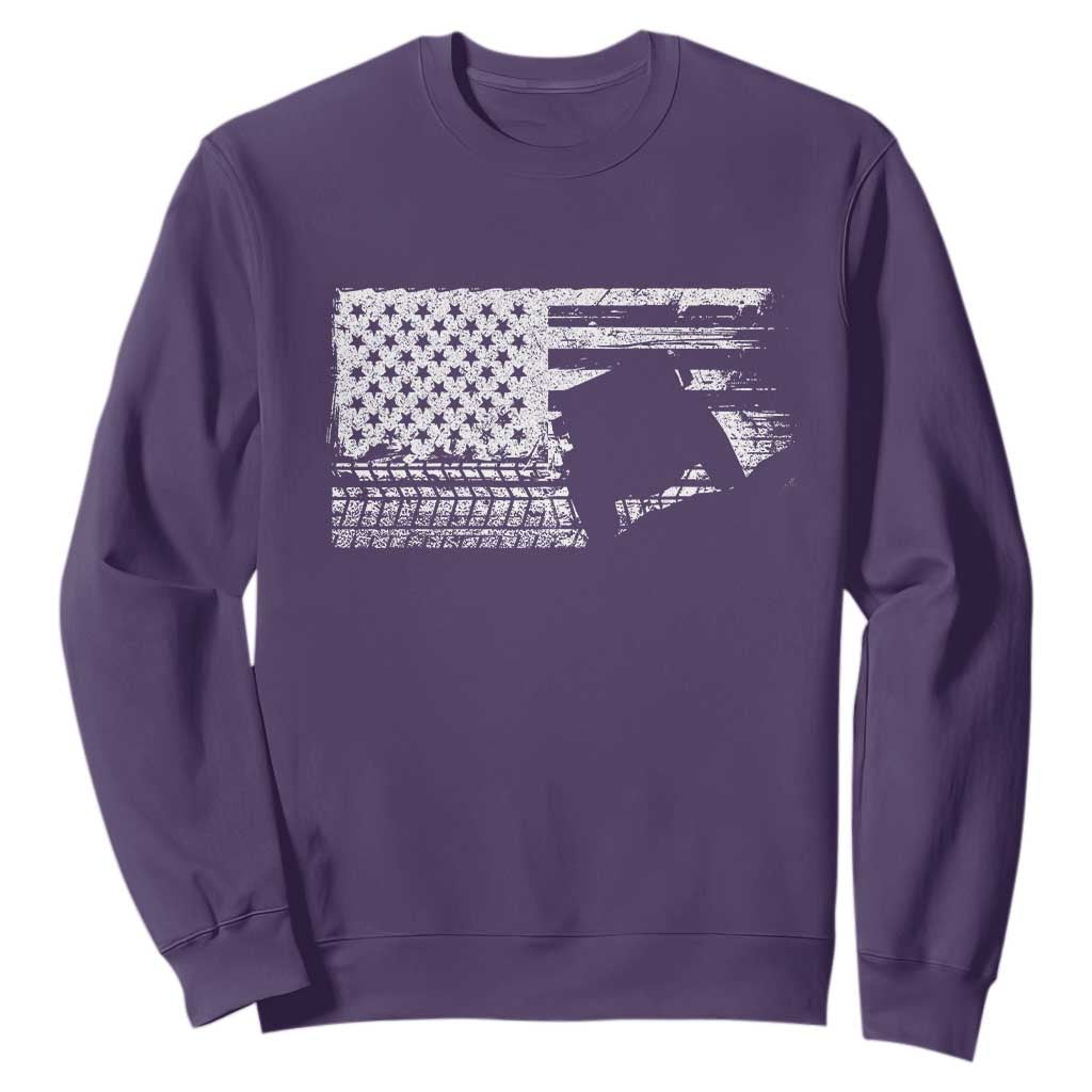 Off Road Quad ATV Car Adventure Vintage American Flag Sweatshirt TS11 Purple Print Your Wear