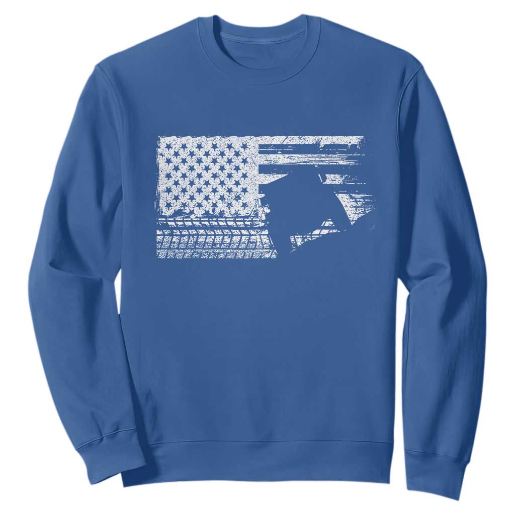 Off Road Quad ATV Car Adventure Vintage American Flag Sweatshirt TS11 Royal Blue Print Your Wear