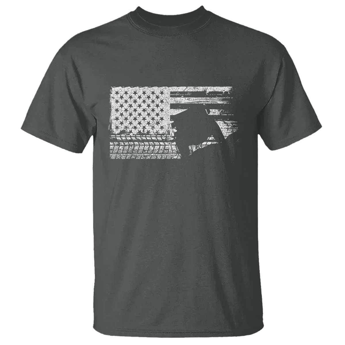Off Road Quad ATV Car Adventure Vintage American Flag T Shirt TS11 Dark Heather Print Your Wear